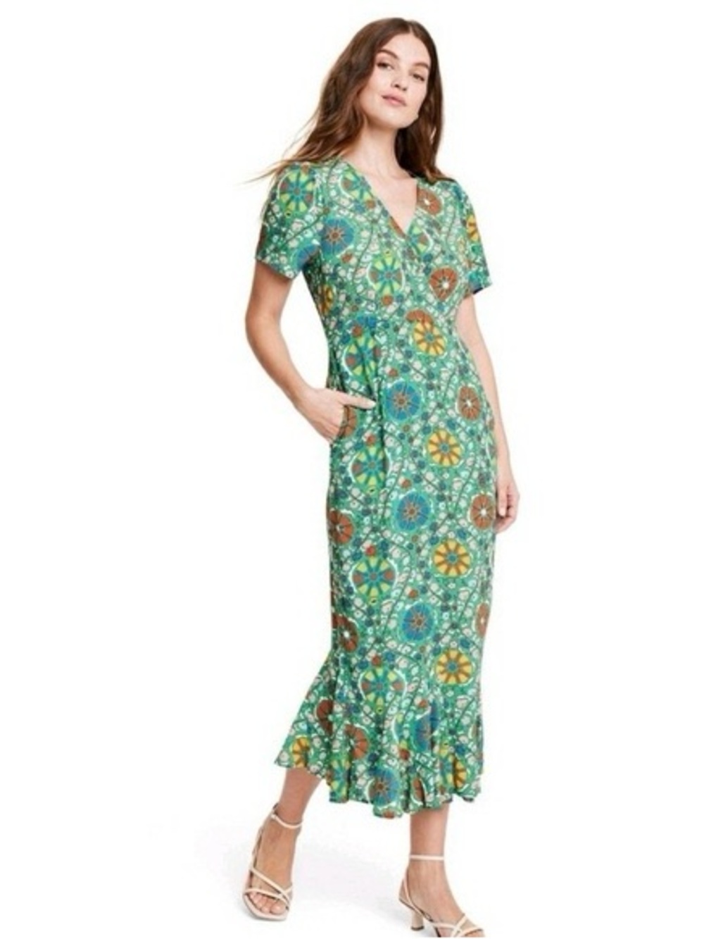NWT RHODE X TARGET Women's Zinnia Floral Print Short Sleeve Midi Dress